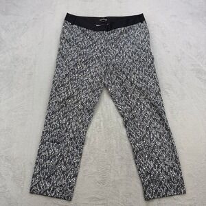 Express Editor Dress Pants Womens 10R Black White Herringbone Print Workwear